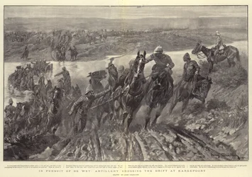 In Achtervolging van De Wet, Artillerie die de Drift bij Kareepoort Oversteekt